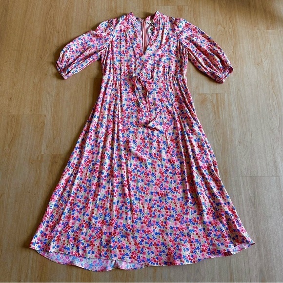 ByTiMo Designed in Oslo Luxury 100% FSC Viscose Maxi Tie Waist Floral Dress - Picture 1 of 10